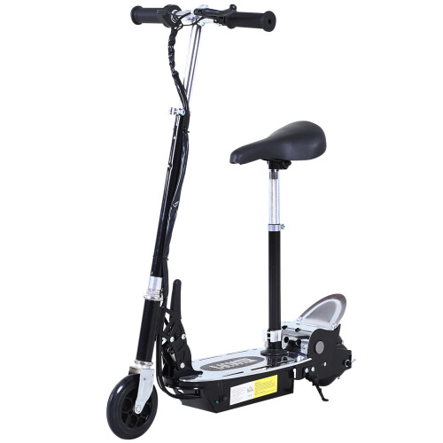 Homcom HOMCOM Foldable Powered Scooter with Adjustable Seat, Brake, Black 1