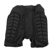 Adjustable Cotton Polyester EVA Padded Shorts for Skiing & Skating, Black