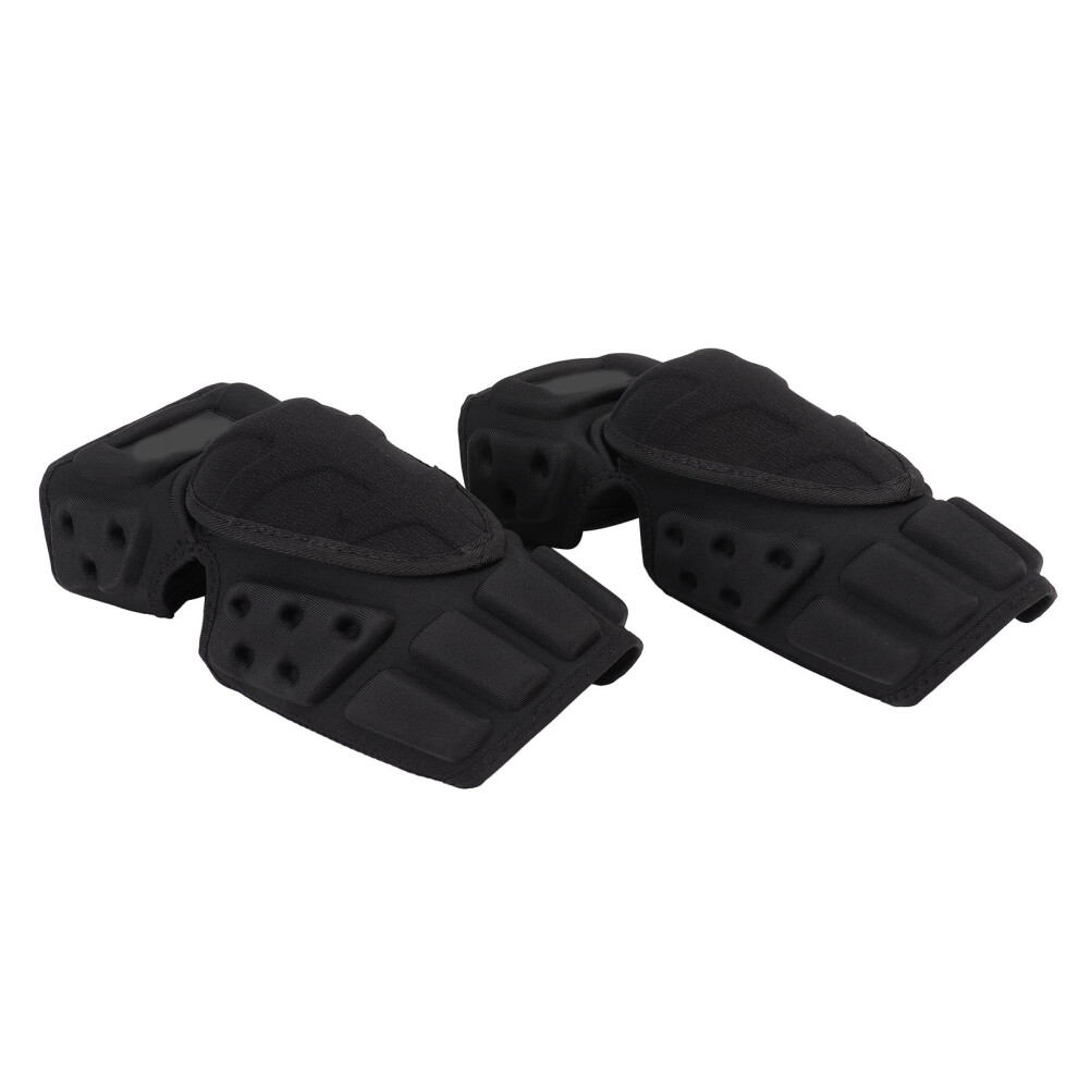 2Pcs Motorcycle Elbow Protectors, Impact-Resistant, Velvet Lining, Black 7631371519513