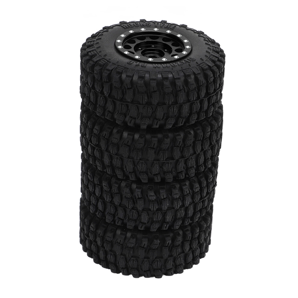 4Pcs Aluminum Rc Wheels & Rubber Tires For 1/24 Axial Scx24 4141371508866