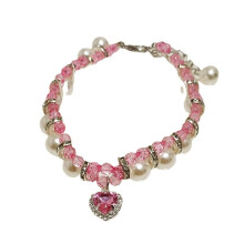 Pet Decoration Collar Necklace for Cats and Dogs, Adjustable Pink Accessory for Puppy Dog Grooming, Size L, Model B032
