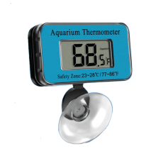 Aquariumthermometer, zeer nauwkeurige waterdichte LCD digitale temperatuurmeter voor zoet- en zoutwateraquaria, met zuignap.