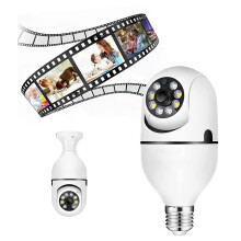 Wireless Outdoor Indoor Security Camera, Light Bulb Security Camera with Motion Detection Alarm Real Time Alerts, 2.4G/5G WiFi Connectivity, Color