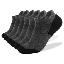 Enkelsokken voor heren, ademend mesh-design, vochtregulerend, dempend, met versterkte hiel en teen, comfortabele antislip sportsokken.