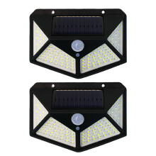 Super Bright Outdoor Lights, Wide Angle Motion Sensor Floodlights, Eco-Friendly Solar Lighting For Terrace, Stairs, Garden, Facade (2PCS)