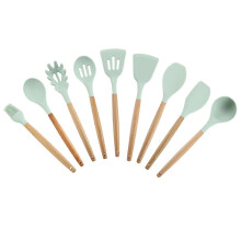 MasterChef Kitchen Utensil Collection, Silicone Non-Stick Turner with Ergonomic Beech Wood Handle, Dishwasher Safe Tools for Everyday Cooking Needs