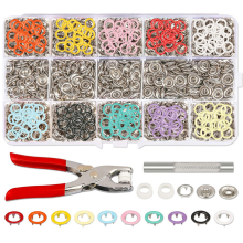 Snap Fastener Kit for Fabric, Metal Snaps Buttons Non-Toxic & Rust-Proof, Easy to Use Fastening Solutions for DIY Projects (Bright, 10 Vibrant