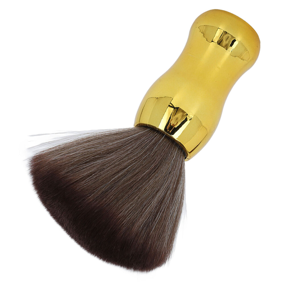 Gold Professional Salon Neck Duster Brush, Comfortable Grip For Smooth Hair Cleanup