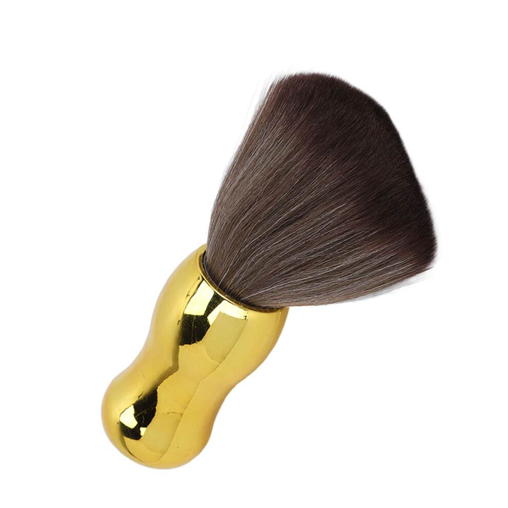 Soft Nylon Barber Neck Duster Brush in Gold for Hair and Face Sweep