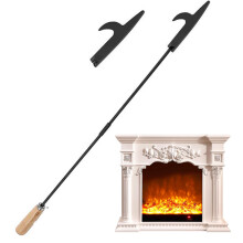 Fire Poker 33Inch Long Iron Fire Pit Poker HeavyDuty Portable Fireplace Tool For Outdoor Indoor Use, Camping