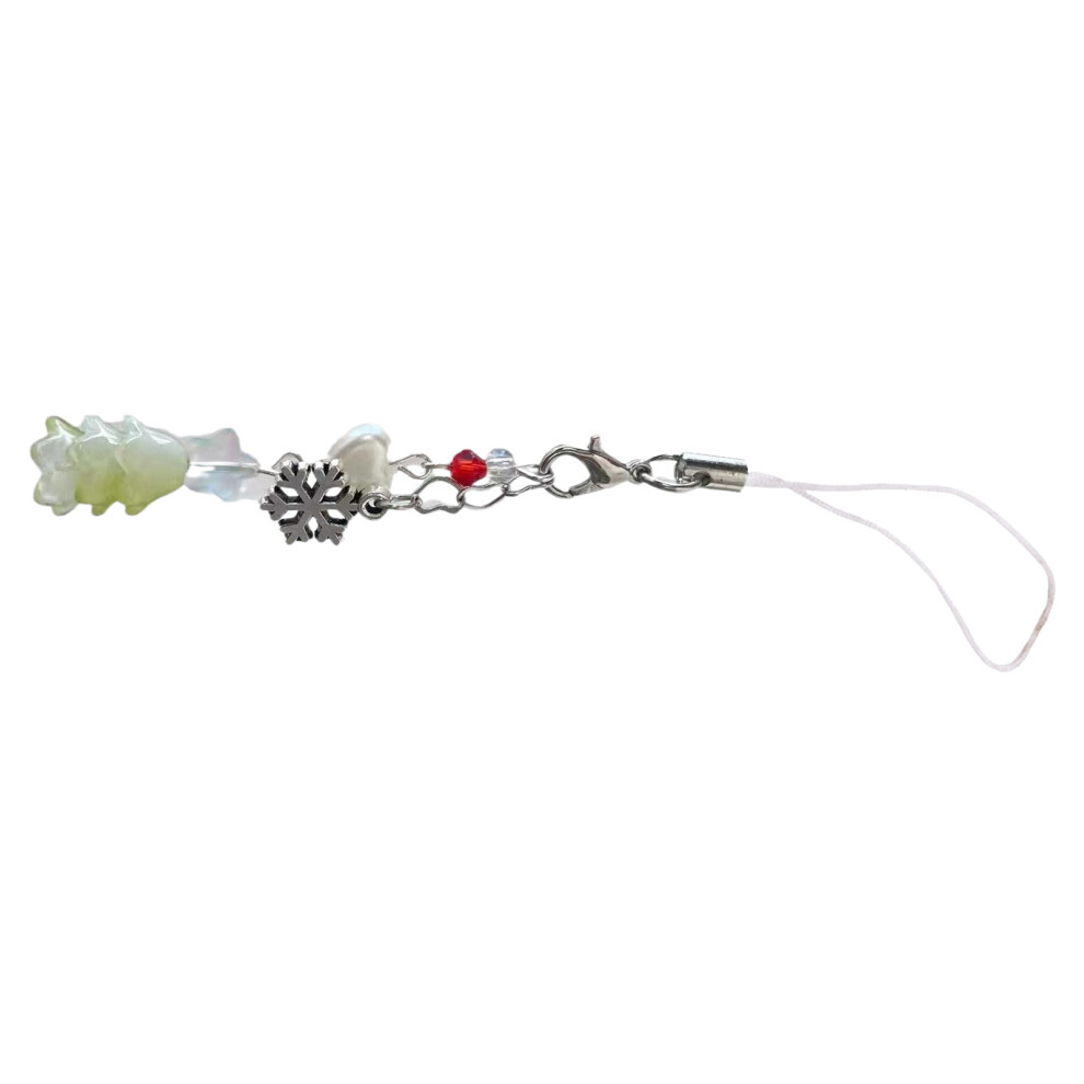 Acrylic Cellphone Charm With Beaded String Handcrafted Beaded Green 7732000841019