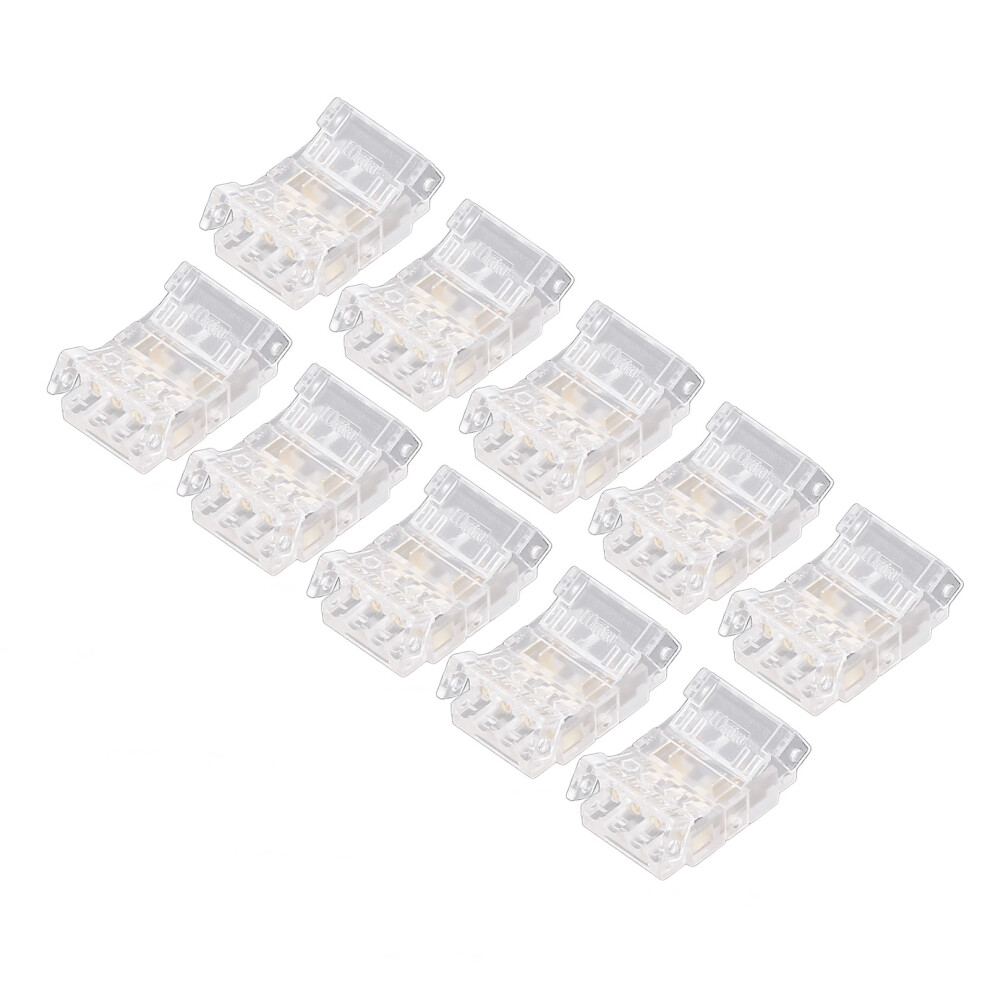 10Pcs Cob Led Strip To Wire Connectors 4Pin 10Mm Transparent Solderless Adapter 9301371512293