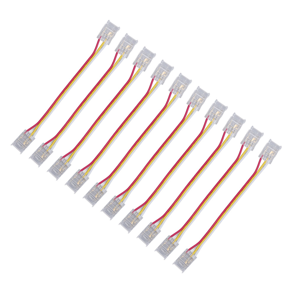 10-Pack 3Pin Led Strip Connectors 10Mm Quick Connect For Warehouse Cob Lights 4181371512760