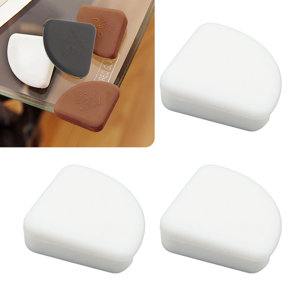 30Pcs Silicone Corner Guards, 3X3x0.9cm Edge Bumpers For Furniture White