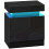 Homcom HOMCOM High Gloss Bedside Table with LED Light and 2 Drawers, Black 2