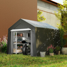 Outsunny 3 x 3(m) Portable Shed, Waterproof and Heavy Duty Dark Grey