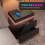 Homcom HOMCOM High Gloss Bedside Table with LED Light and 2 Drawers, Black 6