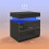 Homcom HOMCOM High Gloss Bedside Table with LED Light and 2 Drawers, Black 3