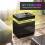 Homcom HOMCOM High Gloss Bedside Table with LED Light and 2 Drawers, Black 5
