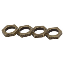 Glossy Aluminum Alloy Hexagonal Window Breaker Defense Ring - Bronze, 112g