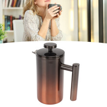 French Press Coffee Tea Maker 350ml Double Layer 304 Steel Gradient Ramp