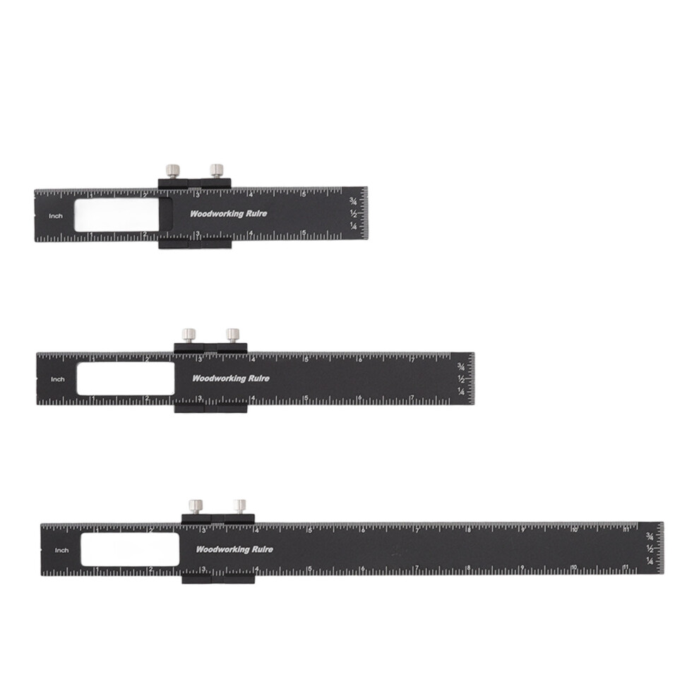 Woodworking Precision Ruler Aluminum Alloy Measuring Tool T Type Scribing Ruler With Adjustable Slide Stops Metric Inch Measurement For Woodworkers 9004841908595