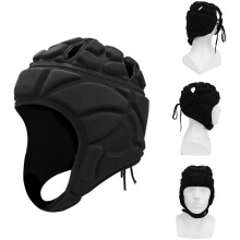 Torwarthelm Rugby Cap Kopfschutz Schwarz für Fußball, Skifahren, Radfahren, M
