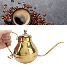 Edelstahl-Golder Kaffee- und Teekanne 350 ml mit feiner Ausgusstülle für Heimgebrauch