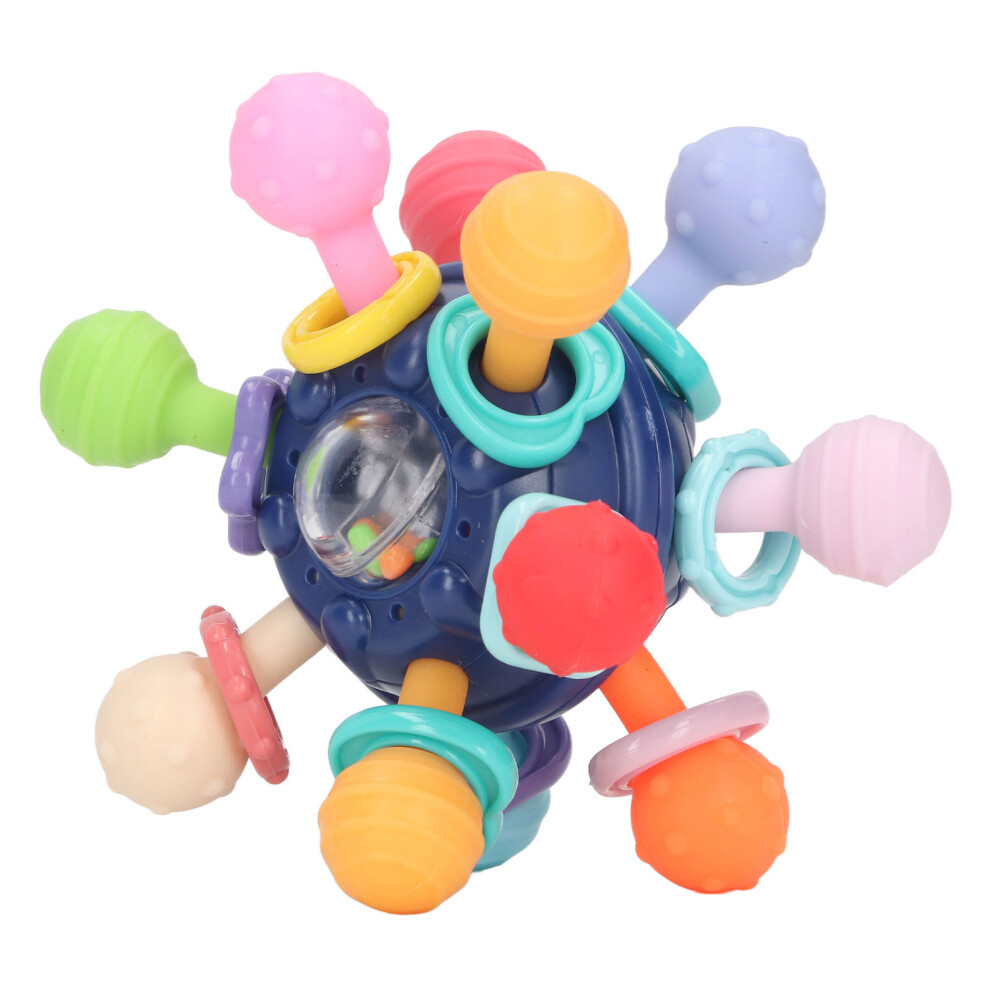 Grasp & Chew Silicone Rattle Teether - Bright Engaging For Baby Blue