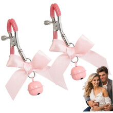Nipple Clamps Adjustable Alloy Nipple Clips Bowknot Bell Design Non Piercing Body Clip Body Chain Clip 1 Pair