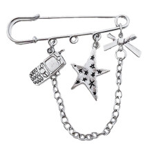 Vintage Cross Star Broche Pins Aanscherping Tailleband Kwasten-E