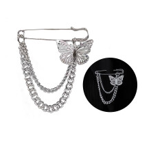 Veelzijdige metalen vlinder-/sterkettingbroche Broek-D