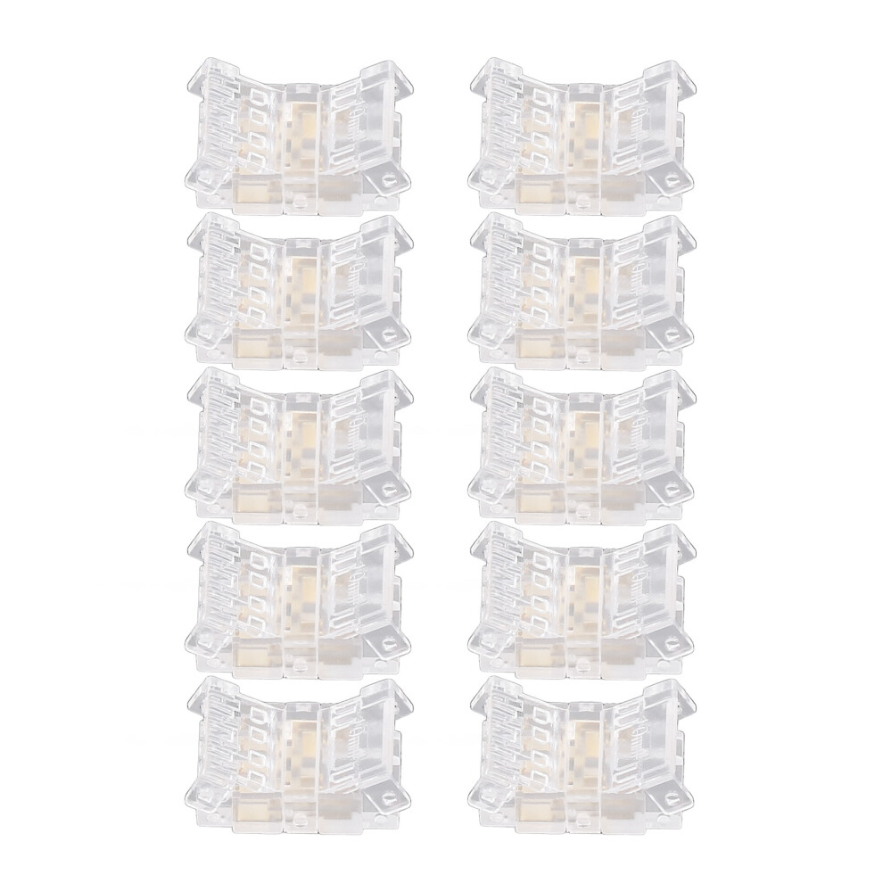 Solderless Led Strip Connectors 4Pin 10Mm For Cob Leds Pack Of 10 Transparent 9431371524627