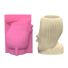 Wreath Girls Pen Holder Pot Mold Succulent Planter Silicone Mold