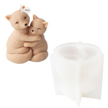 3D Candle Resin Mold Hug Foxes Bear Scented Candle-hug the fox