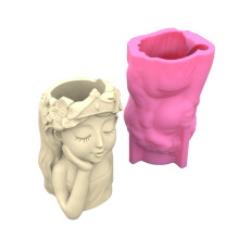Pen Holder Flower Pot Molds Crown Girls Epoxy Resin Mold
