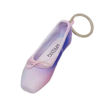 Silk Ballet Shoes Keychain Handcrafted MIni Keyrings for-Blue
