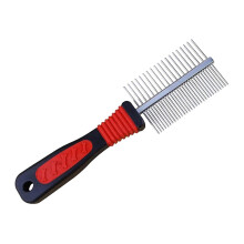 DualSided Deshedding Tool Pet Grooming Brush, Professional Metal Deshedding Comb for Dogs and Cats, 20 x 5 cm