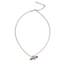 Kristallen parels hanger ketting voor dames jubileum mode-Paars