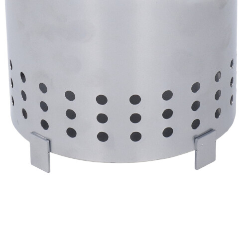 Portable Smokeless Iron Fire Pit for Camping Courtyard Tabletop Silver 2
