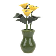 Miniature Casa delle Bambole con Fiori di Girasole in Argilla Ceramica Realistica, 2,5 cm