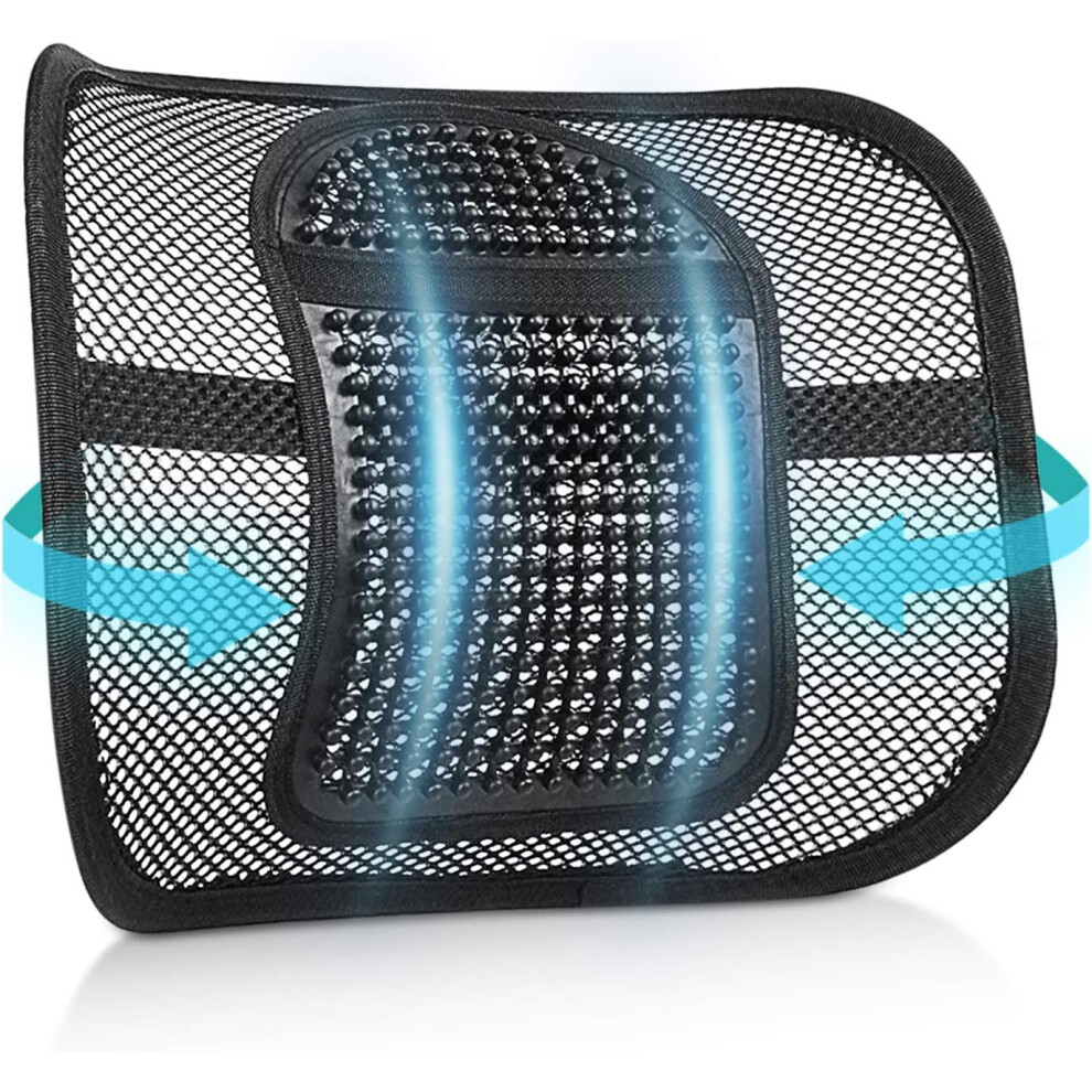 Breathable Density Mesh Ventilate Cushion, Car Seat Chair Massage Back Lumbar Support Correct Posture, Ergonomic Design Ease Back Pain, Adjustable