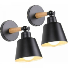 Applique murale au design classique et épuré, corps de lampe orientable avec culot E27 et abat-jour en fer pour une décoration raffinée et une