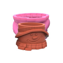 DIY Snowman Doll Flower Pot Silicone Molds Pen Holder Concrete