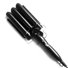 Dreikammer-Lockenstab mit Hitzeschutz und zwei Temperatureinstellungen Black 20mm