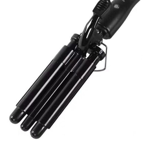 Triple Barrel Anti-Scald Curling Iron with 2 Temperature Control Mode Black 20mm 2