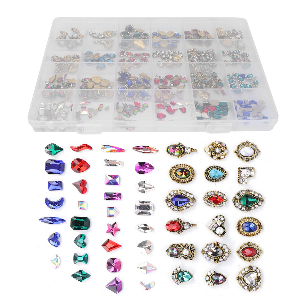 3D Nail Art Charms, Crystal AB Metal Gems For Unforgettable Creations, Shiny Rhinestone Decorations That Sparkle Brightly, Alloy Rhinestones Ideal