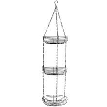 Cesta colgante para frutas de alta resistencia, cesta de cocina con acabado bronce mate para una presentación y almacenamiento impecables.