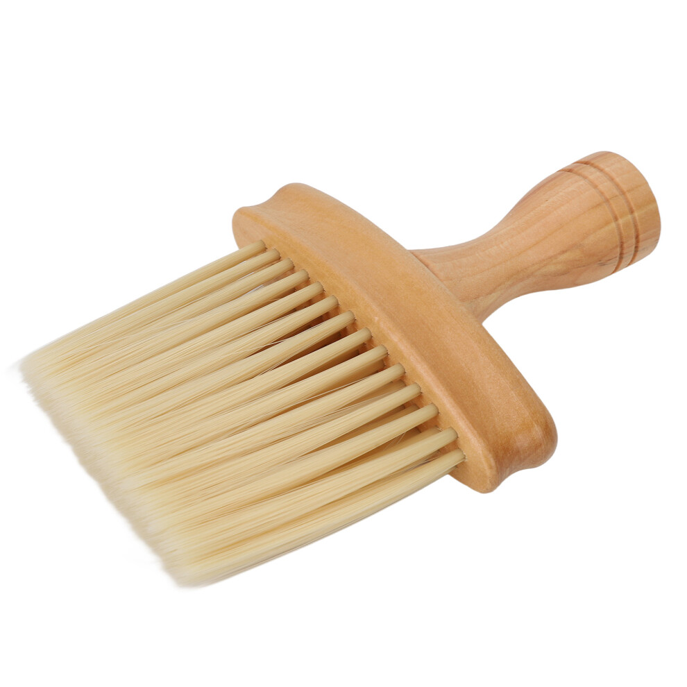 Unisex Neck Duster Barber Brush With Nylon Bristles & Wooden Handle