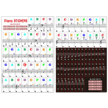 Etiquetas adesivas para teclado de piano de 88/61/54/49 teclas